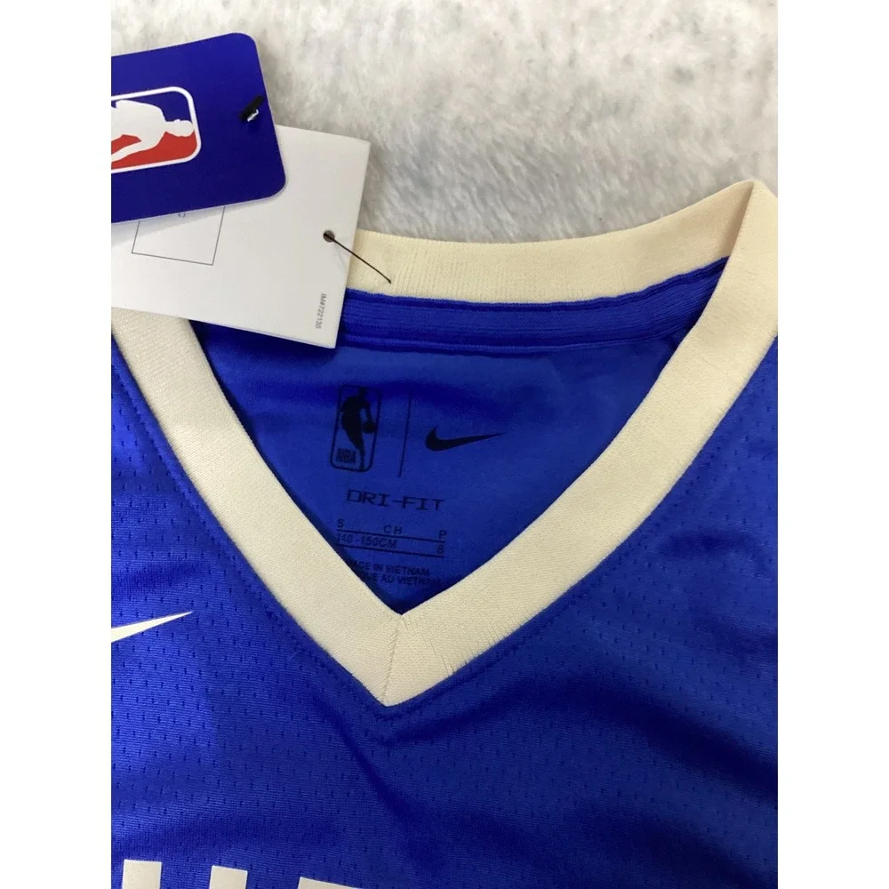 Nike‎ Damian Lillard Milwaukee Bucks City Edition Jersey Kids Small 8 Blue 0